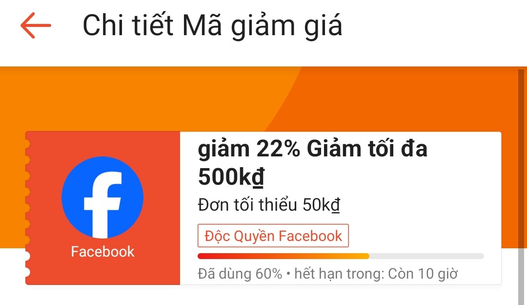 Chi tiết mã giảm giá